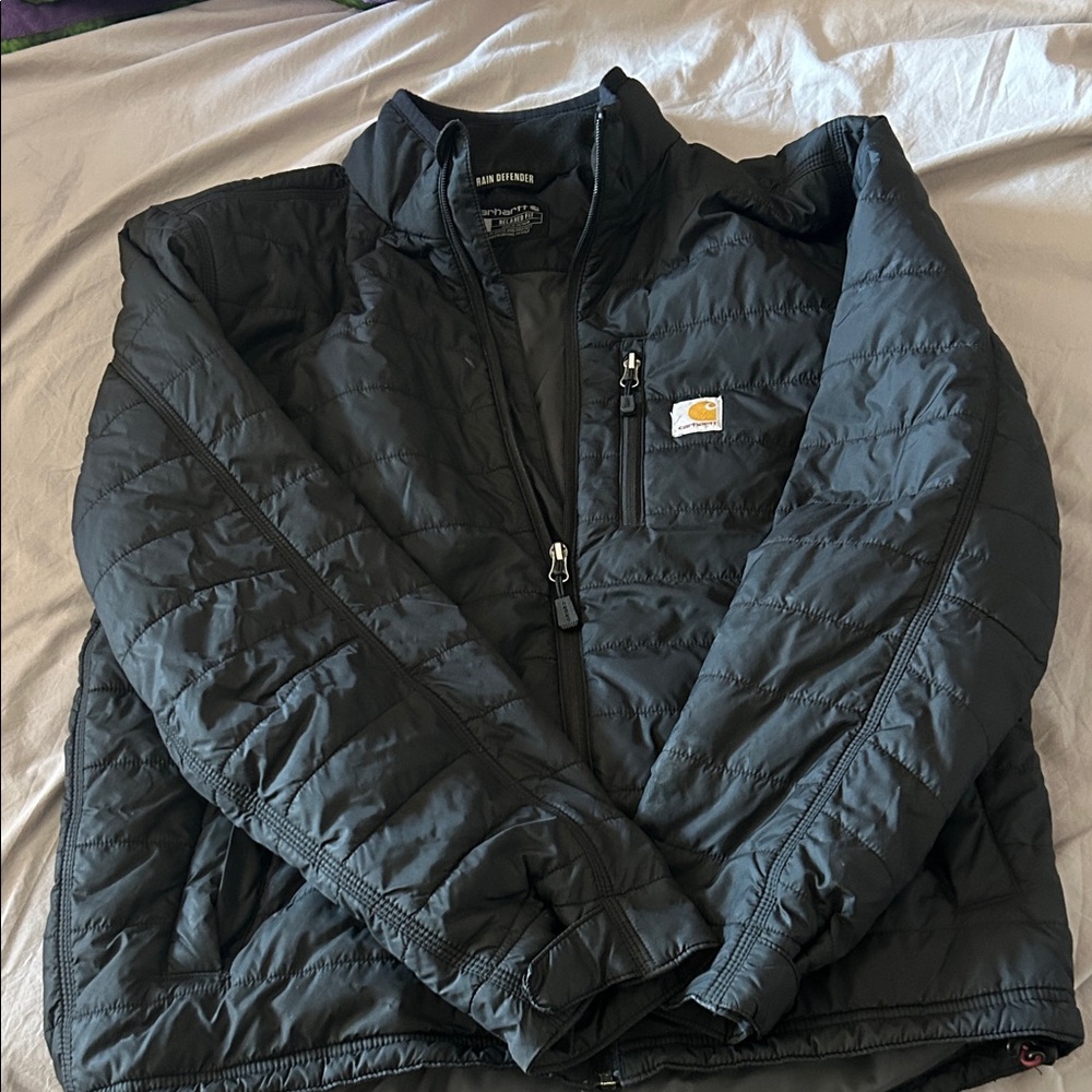 Carhartt Men's Black Puffer Jacket rain defender